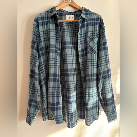 Field & Stream Tops - Field & Stream Teal and Navy Plaid Shirt
